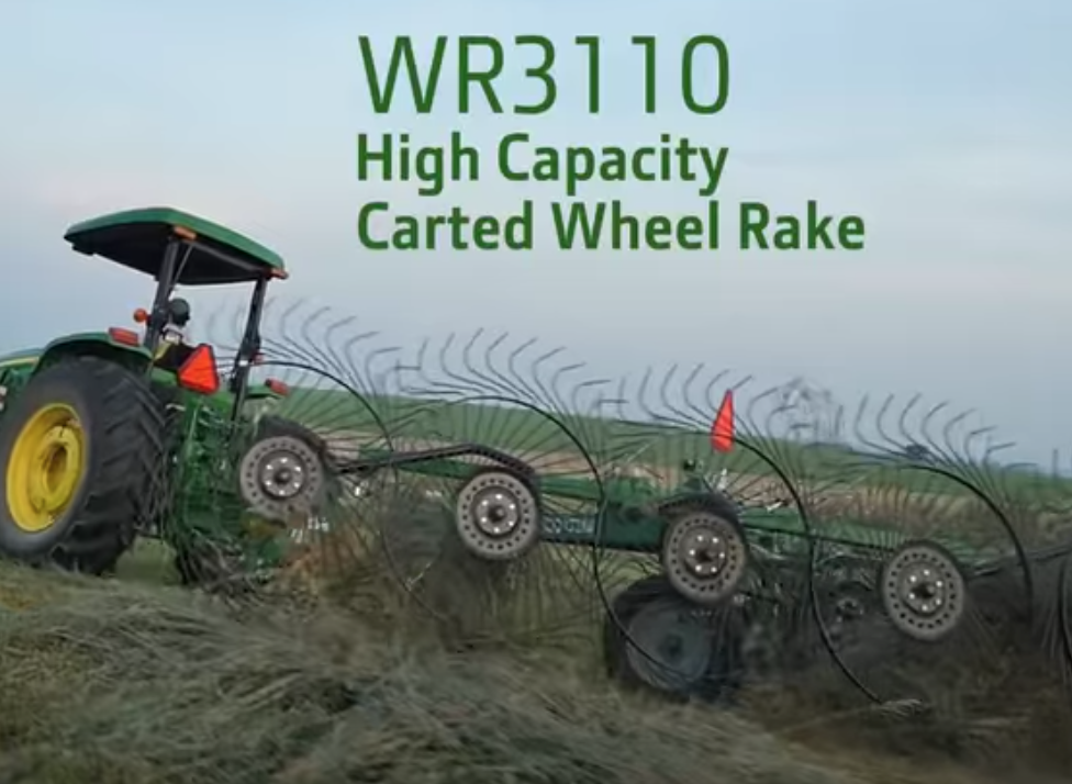 Rake plenty of hay with a Frontier WR31 Series High Capacity Carted Wheel Rake.