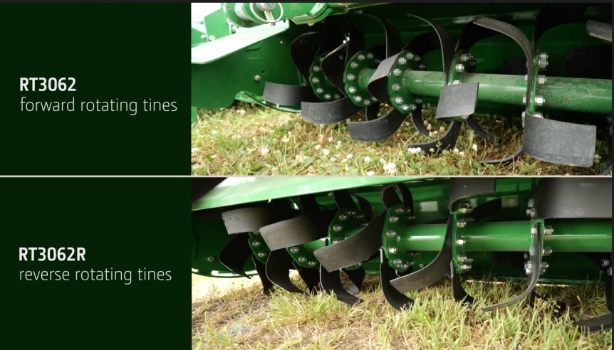Learn about the difference between forward and reverse tine rotary tillers