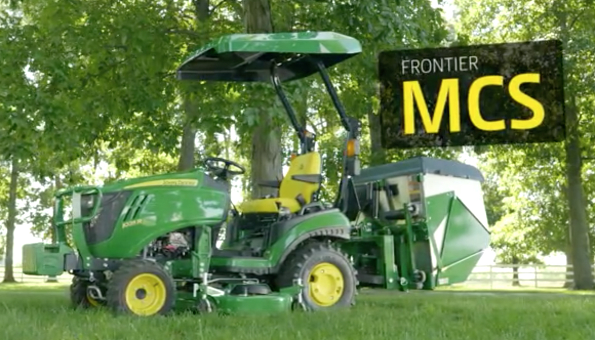 If you’re running a John Deere Compact Utility Tractor with a drive over mower deck, you should know about the Frontier Material Collection System, or MCS. It can make year-round lawn cleanup faster and easier.